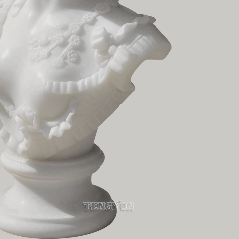 natural white marble bust femal bust head statue (2)