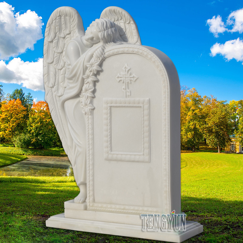 https://www.firststatue.com/white-marble-sad-angel-statue-stone-tombstone-for-cemetery-product/