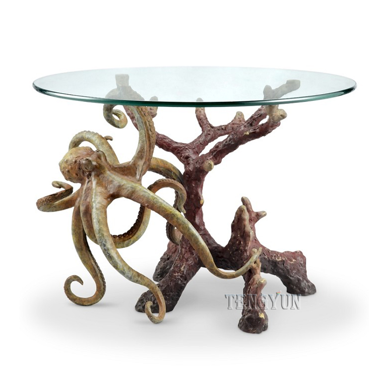 octopus bronze sculpture coffee table 1
