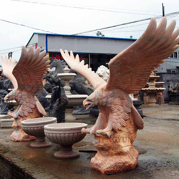 red marble eagle statue