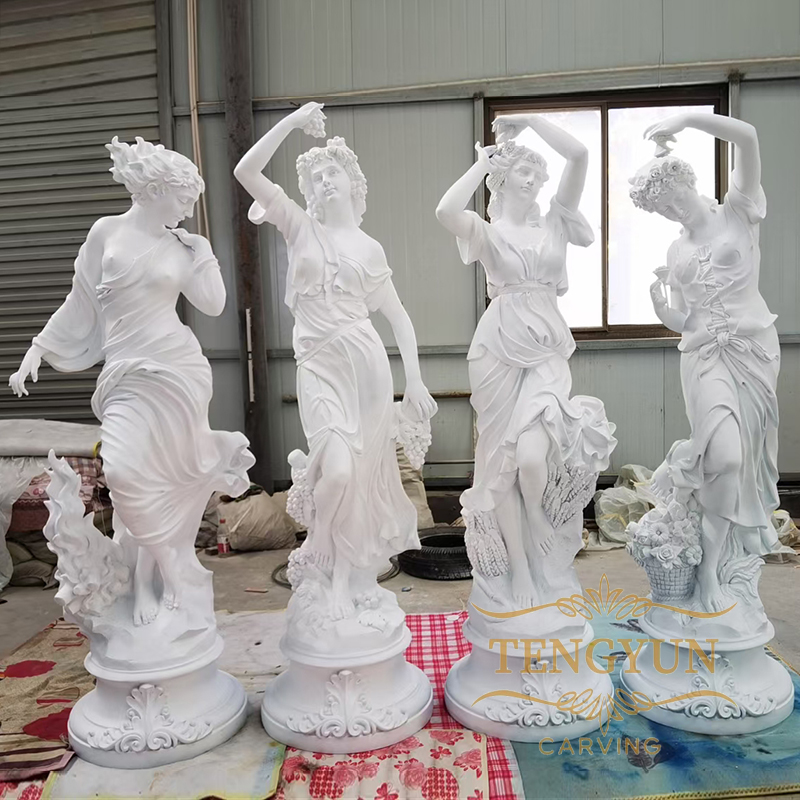 resin white color four season statues (3)