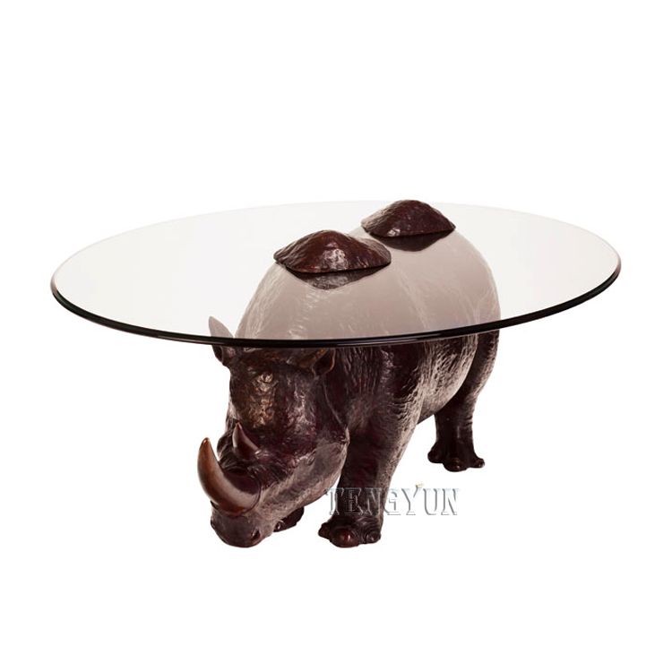 rhino small statue coffee table