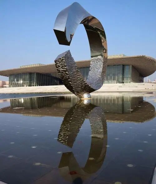 stainless steel moon on water sculpture (2)