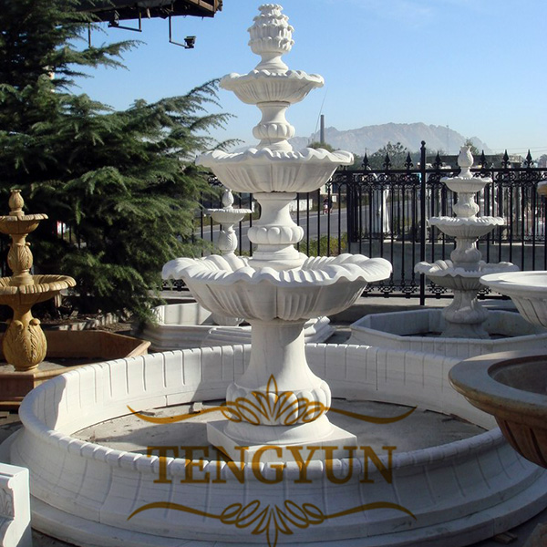 three tiered marble fountain