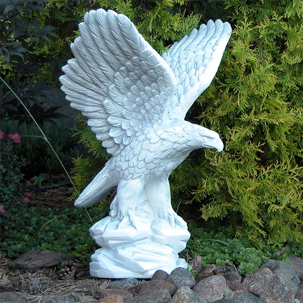 white marble eagle statue