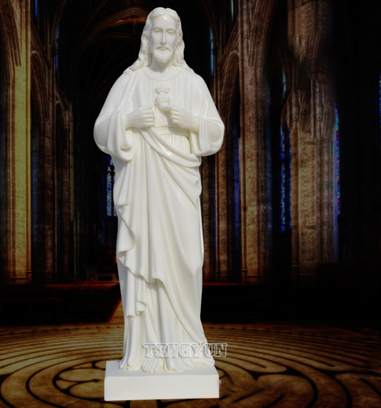 white marble religious Christian Jesus statue (1)